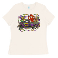 Bone mardi gras truck with mask fleur de lis and crawfish Ladies Tee - RanaPortraitStore