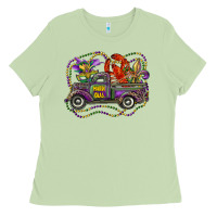 Matcha mardi gras truck with mask fleur de lis and crawfish Ladies Tee - RanaPortraitStore