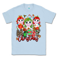 Dusty Blue Merry Christmas unicorns Classic Tee - NancyCooperArtShop