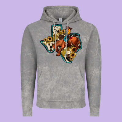 Rodeo Sunflower Texas Map Vintage Hoodie Designed By Jahusdesignshop