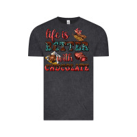 Vintage Black life is better with chocolate Vintage Tee - AdoDesignShop