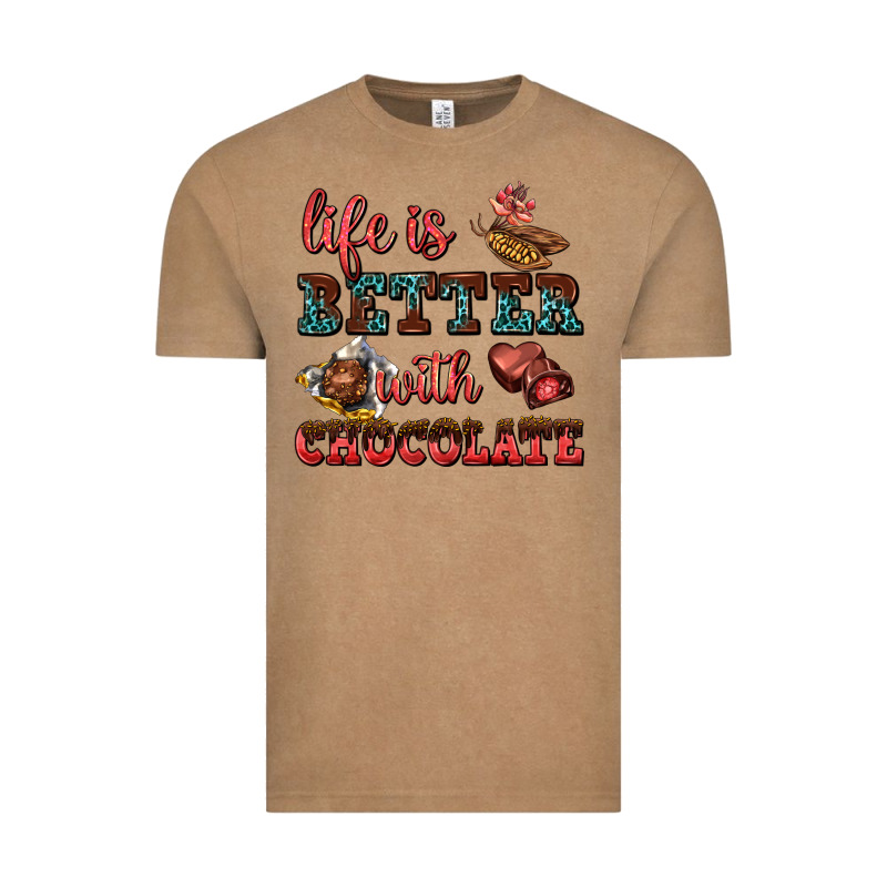 Life Is Better With Chocolate Vintage Tee by AdoDesignShop | Teevron