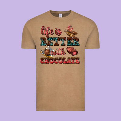 Life Is Better With Chocolate Vintage Tee Designed By Adodesignshop