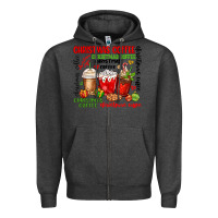 Charcoal Heather Christmas coffee Zipper Hoodie - MaliasSmallBusiness