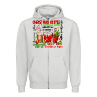 Dove Grey Christmas coffee Zipper Hoodie - MaliasSmallBusiness