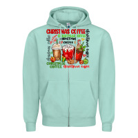 Seafoam Christmas coffee Zipper Hoodie - MaliasSmallBusiness