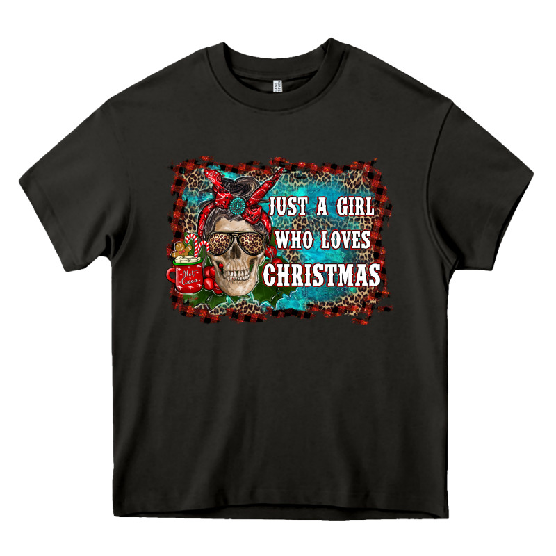 Just A Girl Who Loves Christmas Heavy Core Tee by RanaPortraitStore | Teevron