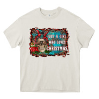 Cream just a girl who loves christmas Heavy Core Tee - RanaPortraitStore