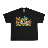 Black farm cute animals with sunflower coffee cups Urban Heavy Tee - NancyCooperArtShop