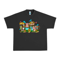 Pigment Black farm cute animals with sunflower coffee cups Urban Heavy Tee - NancyCooperArtShop
