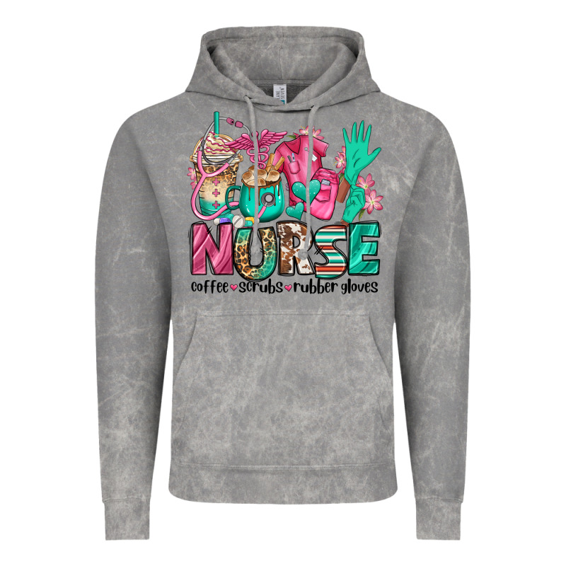Nurse Coffee Scrubs Rubber Gloves Vintage Hoodie by Jasminsmagicworld | Teevron