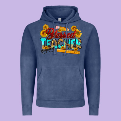 Blessed Teacher Vintage Hoodie Designed By Ranaportraitstore
