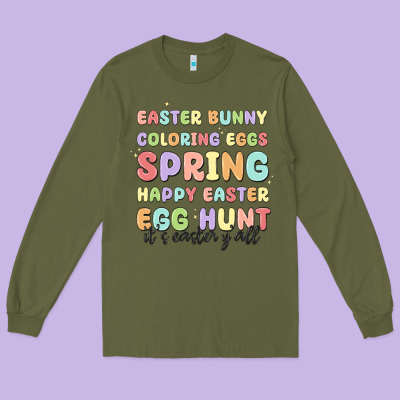 Easter Bunny Spring Long Sleeve Tee Designed By Maliassmallbusiness
