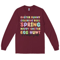 Burgundy easter bunny spring Long Sleeve Tee - MaliasSmallBusiness
