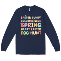 Navy easter bunny spring Long Sleeve Tee - MaliasSmallBusiness