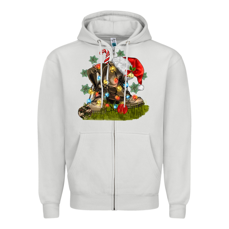 Christmas Soldier Veteran Boots Zipper Hoodie by MaliasSmallBusiness | Teevron