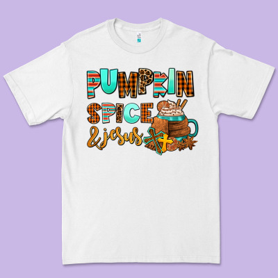 Pumpkin Spice And Jesus Premium Tee Designed By Adodesignshop