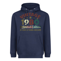 Navy Vintage 1980 Limited Edition 41 Years Of Being Awesome Heavyweight Hoodie - Bettercallsaul