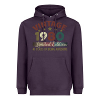 Plum Vintage 1980 Limited Edition 41 Years Of Being Awesome Heavyweight Hoodie - Bettercallsaul