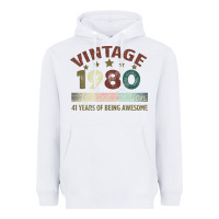 White Vintage 1980 Limited Edition 41 Years Of Being Awesome Heavyweight Hoodie - Bettercallsaul