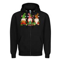 Black christmas gnomes Zipper Hoodie - MaliasSmallBusiness
