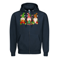Navy christmas gnomes Zipper Hoodie - MaliasSmallBusiness