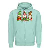 Seafoam christmas gnomes Zipper Hoodie - MaliasSmallBusiness