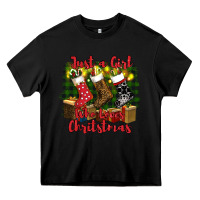 Black just a girl who loves christmas Heavy Core Tee - RanaPortraitStore