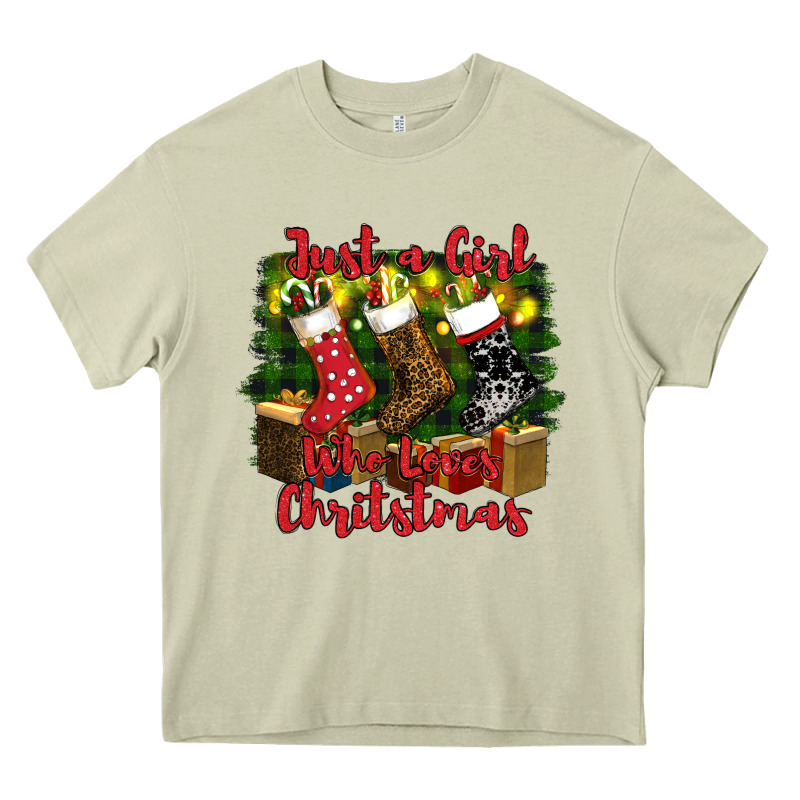 Just A Girl Who Loves Christmas Heavy Core Tee by RanaPortraitStore | Teevron