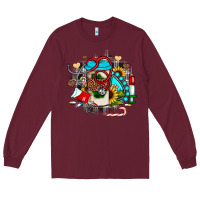 Burgundy Christmas sunflower gemstone nurse Long Sleeve Tee - JahusDesignShop