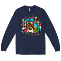 Navy Christmas sunflower gemstone nurse Long Sleeve Tee - JahusDesignShop