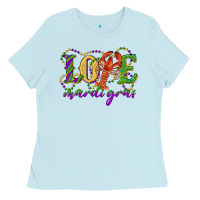 Baby Blue love with crawfish mardi gras Ladies Tee - RanaPortraitStore