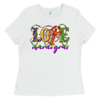 White love with crawfish mardi gras Ladies Tee - RanaPortraitStore