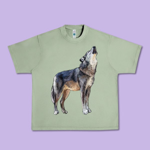 Wolf Urban Heavy Tee Designed By Lillyallendesigns