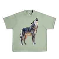 Oil Green wolf Urban Heavy Tee - LillyAllenDesigns