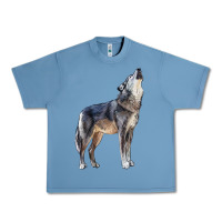 Pebble Blue wolf Urban Heavy Tee - LillyAllenDesigns