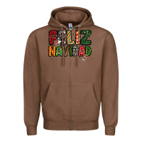 Chestnut feliz navidad Zipper Hoodie - MaliasSmallBusiness
