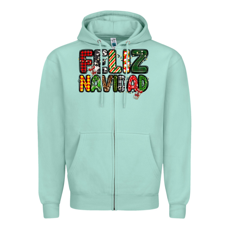 Feliz Navidad Zipper Hoodie by MaliasSmallBusiness | Teevron