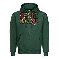 Sports Green feliz navidad Zipper Hoodie - MaliasSmallBusiness