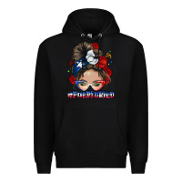 Black Puerto Rico messy bun Premium Hoodie - NancyCooperArtShop