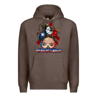 Coffee Puerto Rico messy bun Premium Hoodie - NancyCooperArtShop