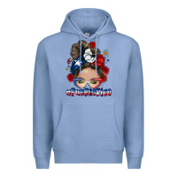 Colony Blue Puerto Rico messy bun Premium Hoodie - NancyCooperArtShop