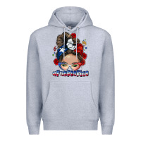 Heather Grey Puerto Rico messy bun Premium Hoodie - NancyCooperArtShop