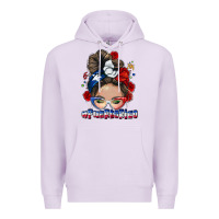 Lilac Puerto Rico messy bun Premium Hoodie - NancyCooperArtShop
