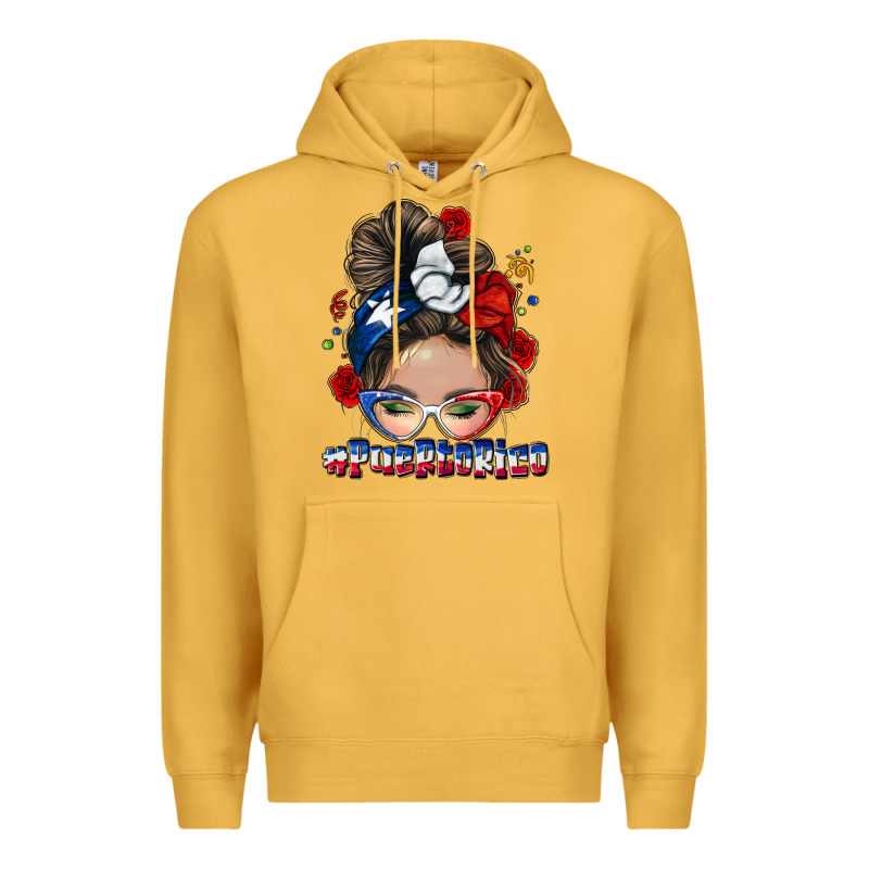 Puerto Rico Messy Bun Premium Hoodie by NancyCooperArtShop | Teevron