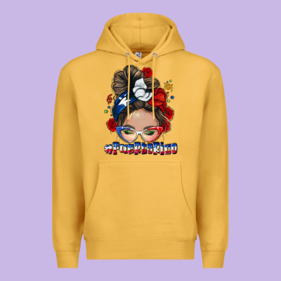Puerto Rico Messy Bun Premium Hoodie Designed By Nancycooperartshop