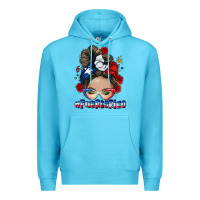 Ocean Blue Puerto Rico messy bun Premium Hoodie - NancyCooperArtShop
