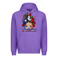 Purple Puerto Rico messy bun Premium Hoodie - NancyCooperArtShop