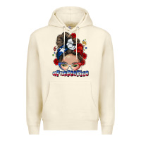 Sandshell Puerto Rico messy bun Premium Hoodie - NancyCooperArtShop