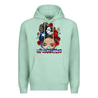 Seafoam Puerto Rico messy bun Premium Hoodie - NancyCooperArtShop
